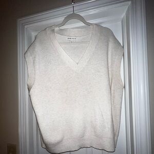 Cream ribbed sweater vest